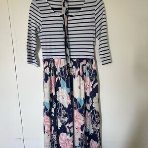 Striped Floral Dress